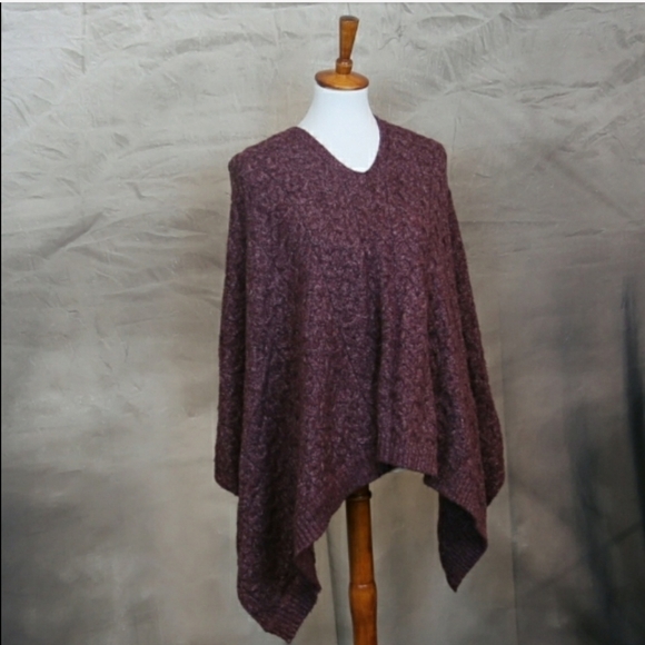 J. Jill Sweaters - J. Jill knit poncho. Magenta color. One size